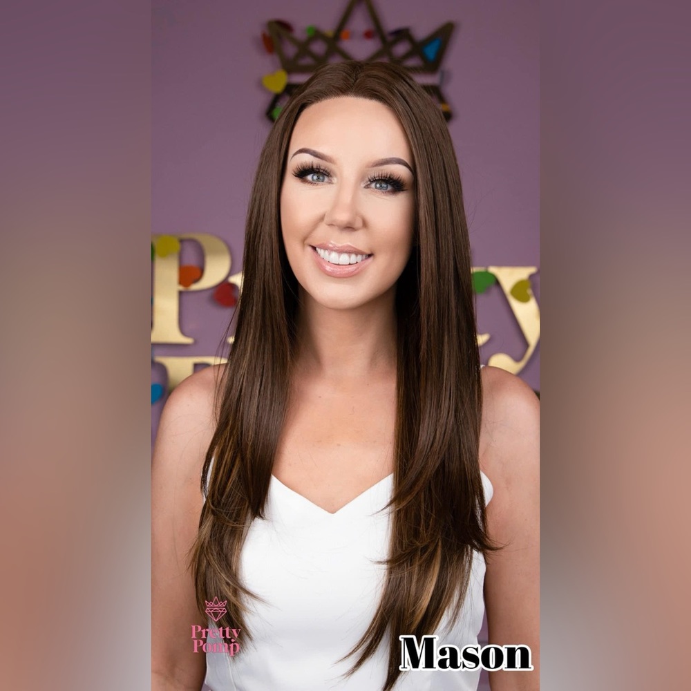 Brown multi-dimensional 28" long wig - "Mason" from Chelsey Smith Cosmetics